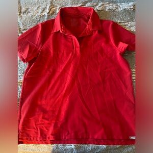 Figs Medium Polo Top Red